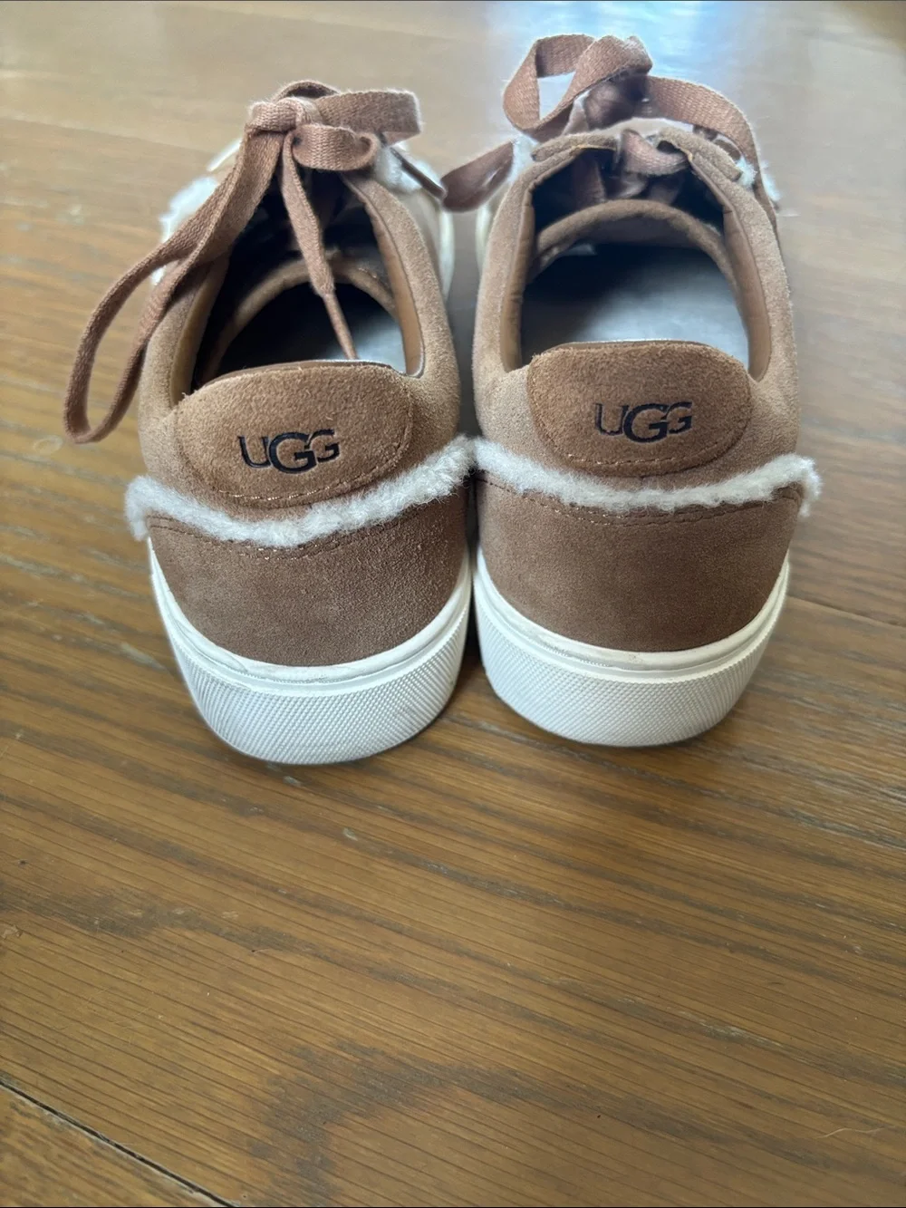 UGG Women’s Chestnut Suede Lace-Up Sneakers with Shearling Trim